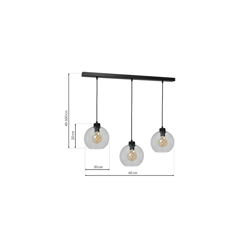 Lampa wisząca SOFIA CLEAR 3xE27