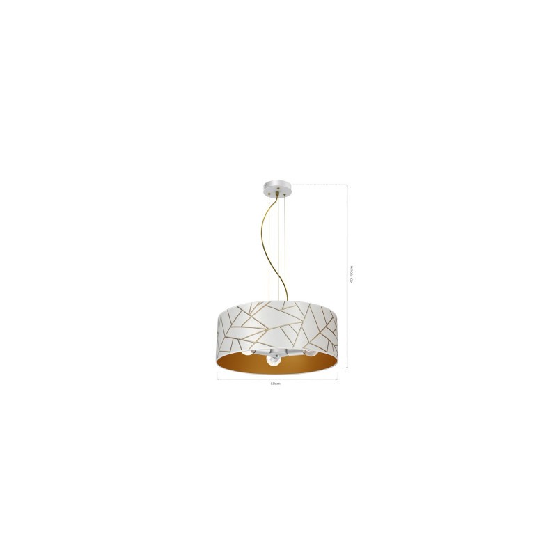 Lampa wisząca ZIGGY WHITE White/Gold 3xE27