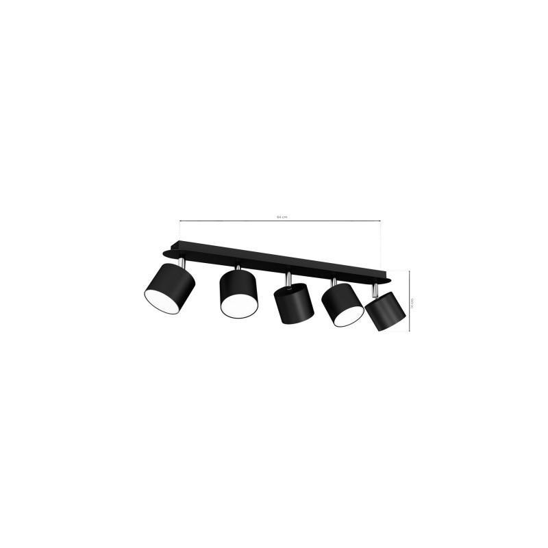 Lampa sufitowa DIXIE BLACK 5xGX53