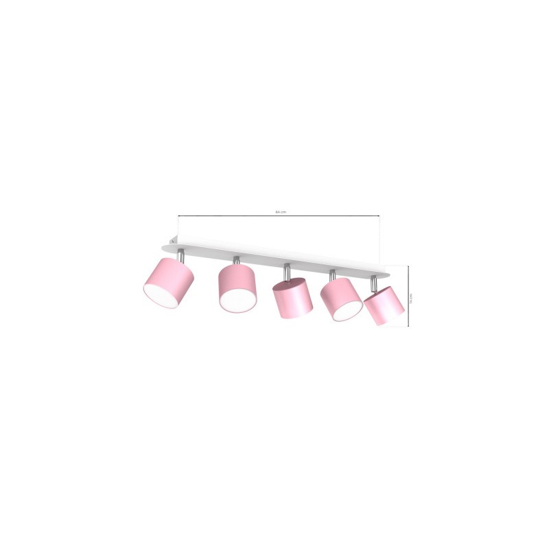 Lampa sufitowa DIXIE PINK 5xGX53