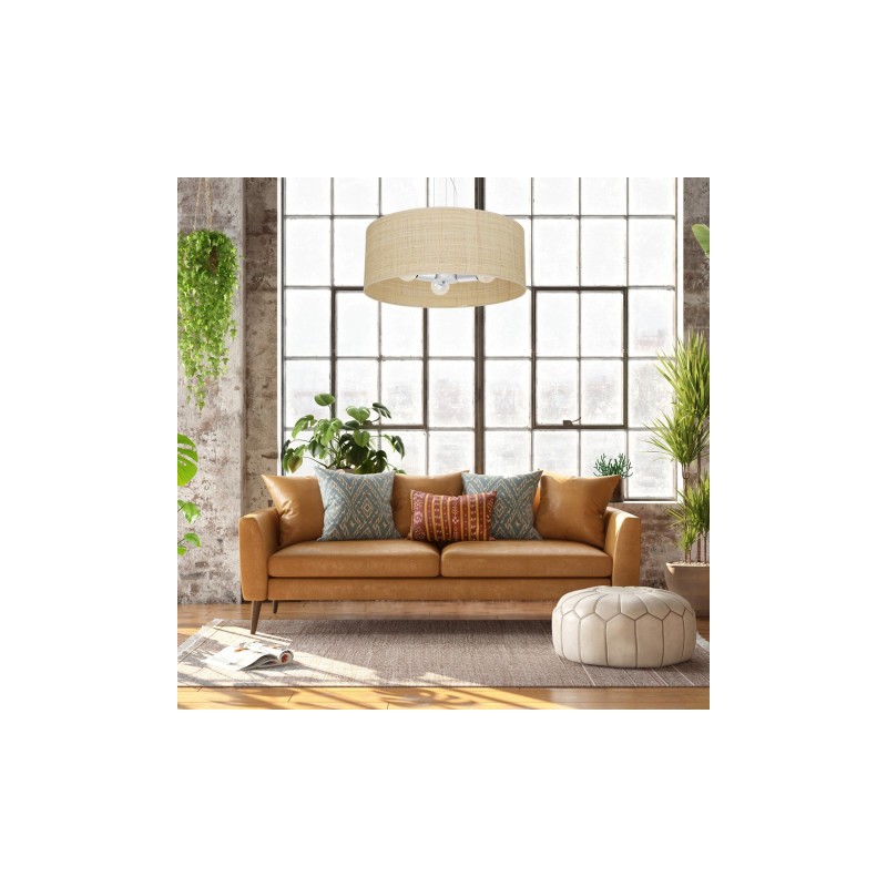 Lampa wisząca MARSHALL WHITE / RATTAN 3xE27