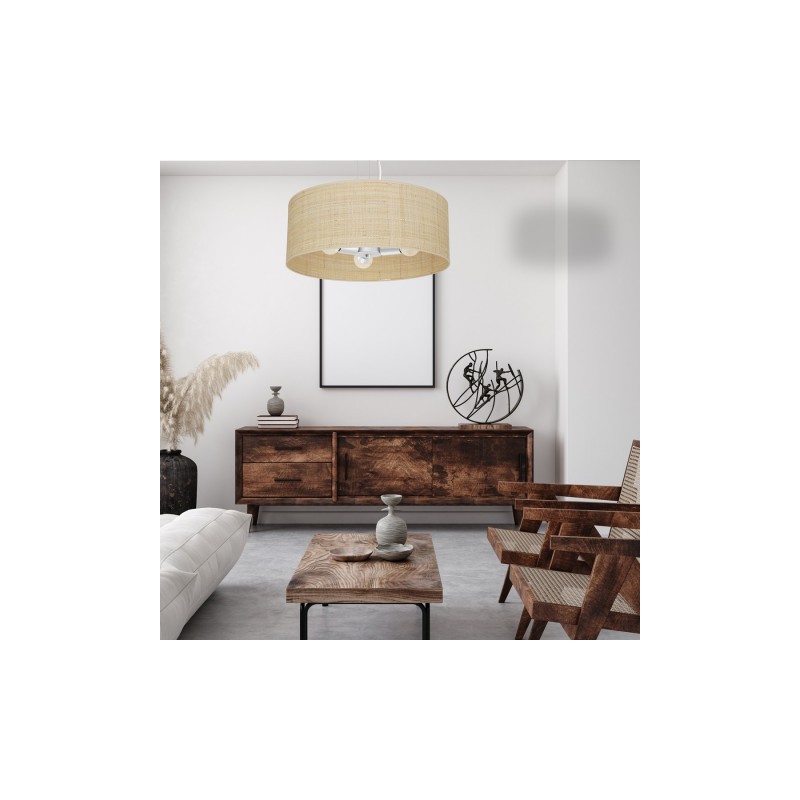 Lampa wisząca MARSHALL WHITE / RATTAN 3xE27