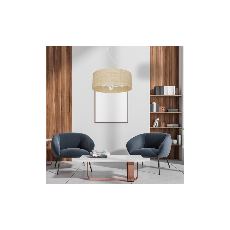 Lampa wisząca MARSHALL WHITE / RATTAN 3xE27