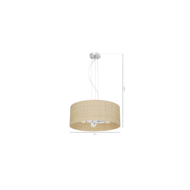 Lampa wisząca MARSHALL WHITE / RATTAN 3xE27