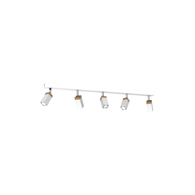 Lampa sufitowa SOLO SAWN WHITE / PATINATED WOOD 5x mini GU10