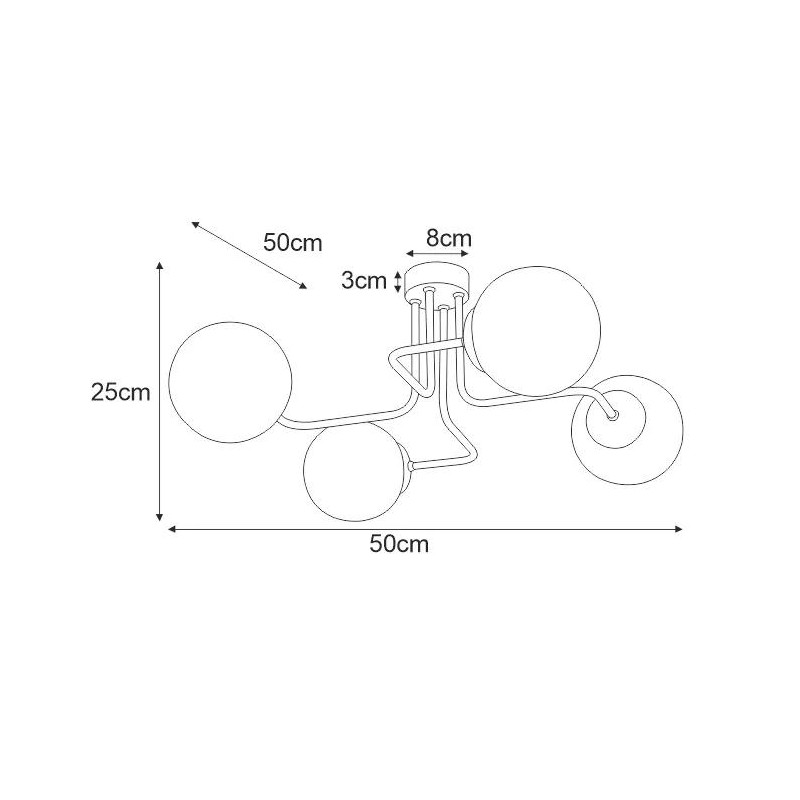 Lampa sufitowa K-4705 z serii KARI