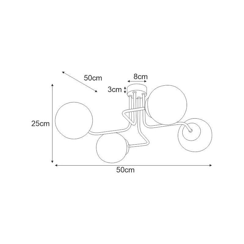 Lampa sufitowa K-4055 z serii BARI