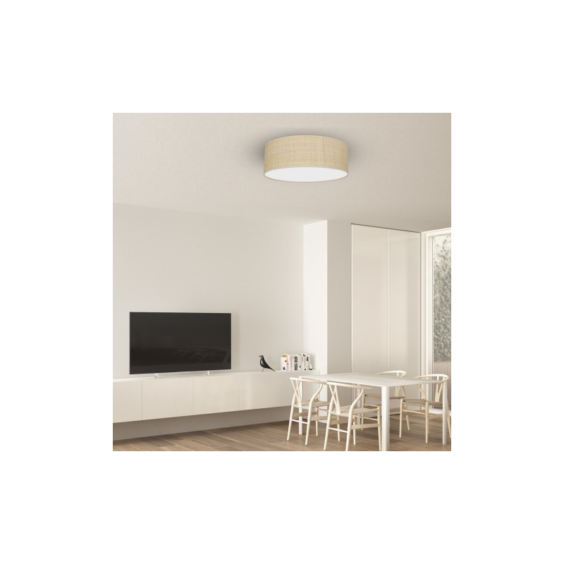 Lampa sufitowa MARSHALL WHITE / RATTAN 3xE27