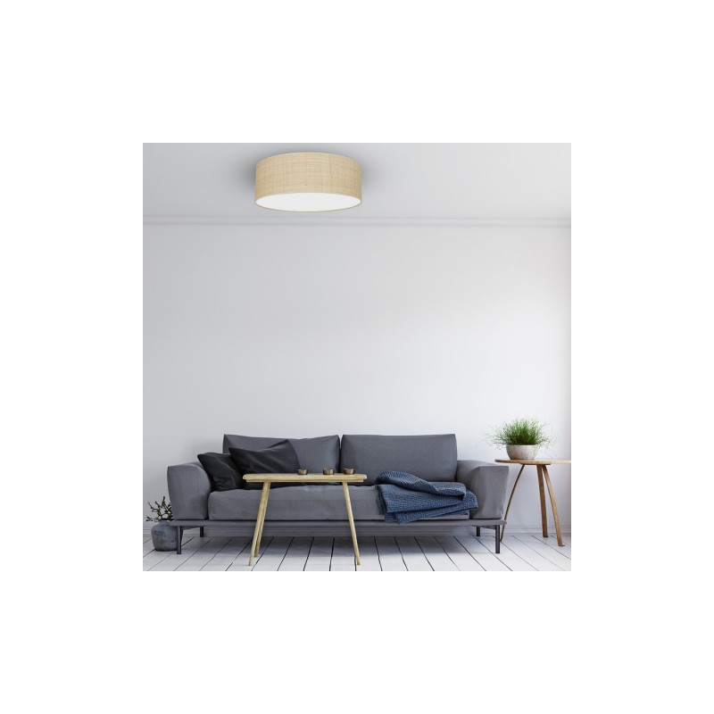 Lampa sufitowa MARSHALL WHITE / RATTAN 3xE27