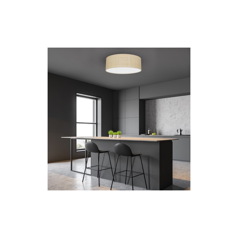 Lampa sufitowa MARSHALL WHITE / RATTAN 3xE27