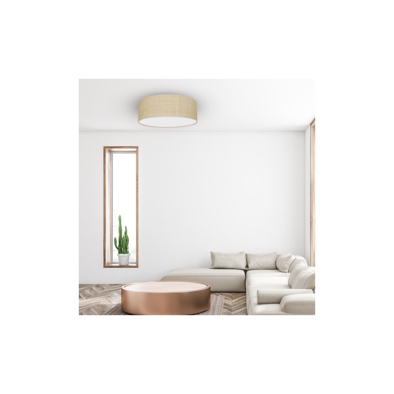 Lampa sufitowa MARSHALL WHITE / RATTAN 3xE27