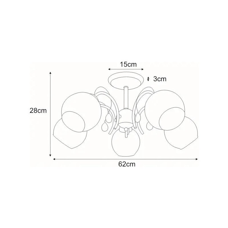 Lampa sufitowa K-JSL-6554/5 CHR z serii SUSAN