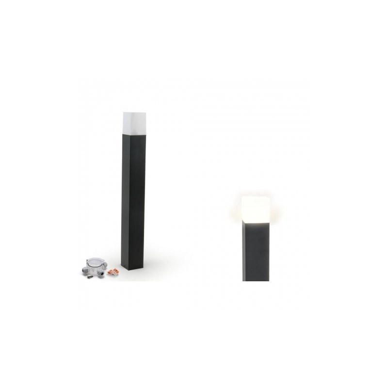 Lampa ogrodowa LED 24V kwadrat 80cm czarna - Biała zimna