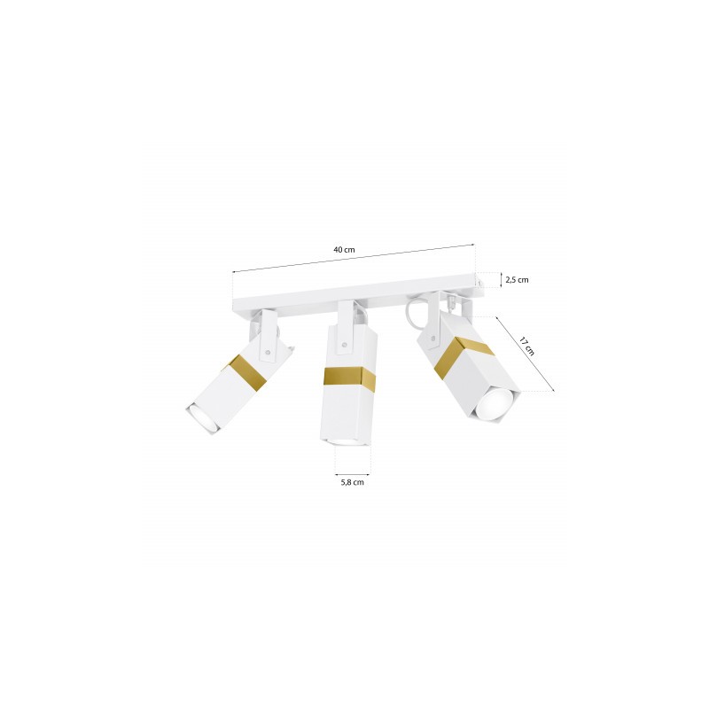 Lampa sufitowa VIDAR WHITE/GOLD 3xGU10