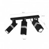 Lampa sufitowa VIDAR BLACK/CHROME 3xGU10