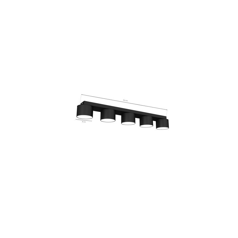 Lampa sufitowa DIXIE Black  5xGX53