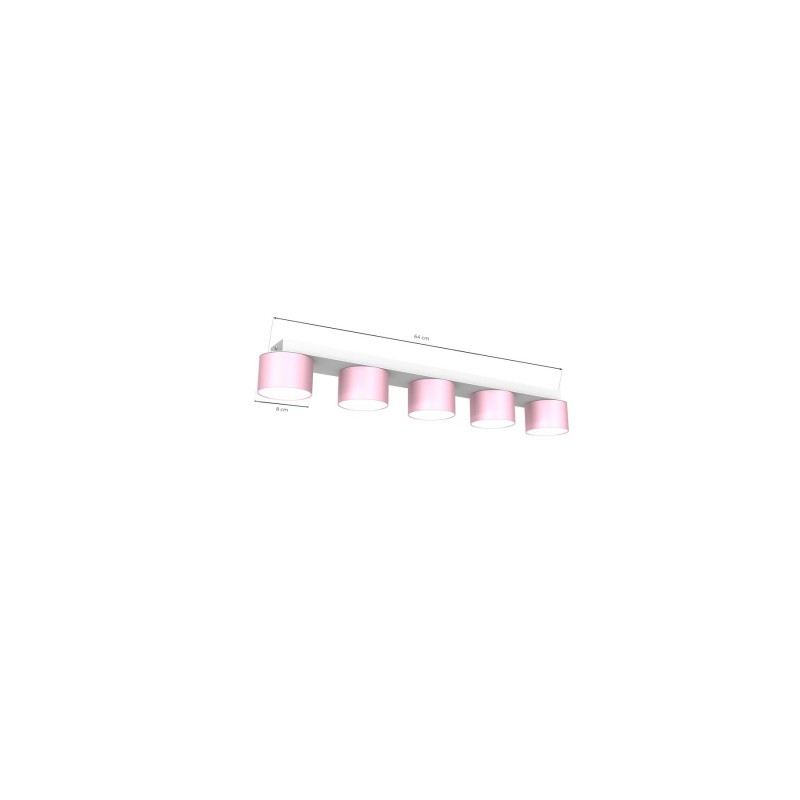 Lampa sufitowa DIXIE Pink/White  5xGX53