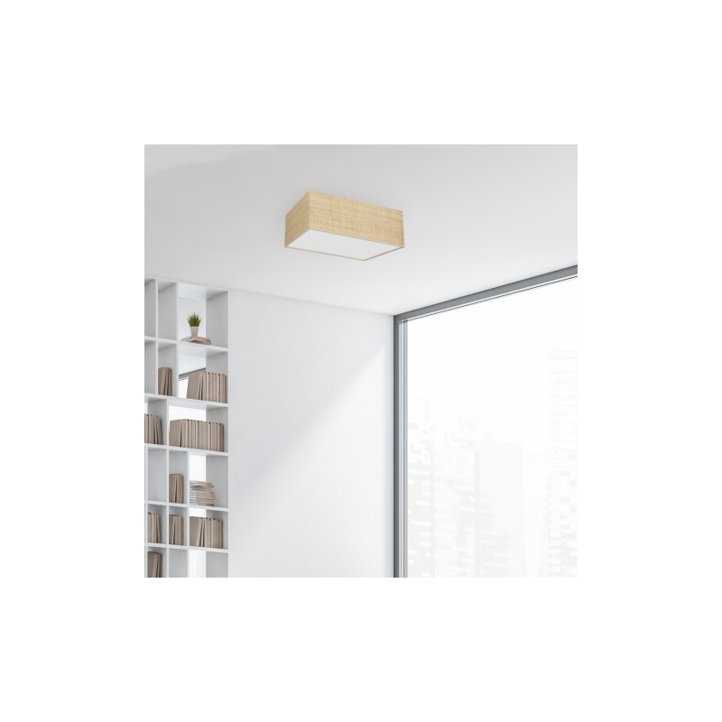 Lampa sufitowa MARSHALL WHITE / RATTAN 2xE27