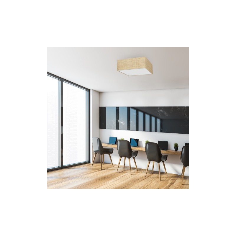 Lampa sufitowa MARSHALL WHITE / RATTAN 2xE27