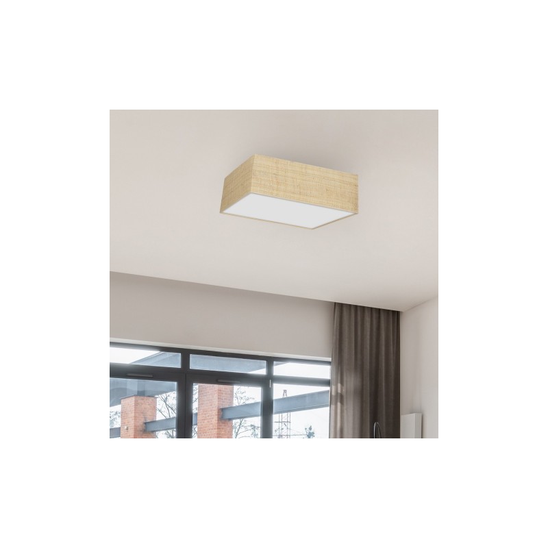Lampa sufitowa MARSHALL WHITE / RATTAN 2xE27