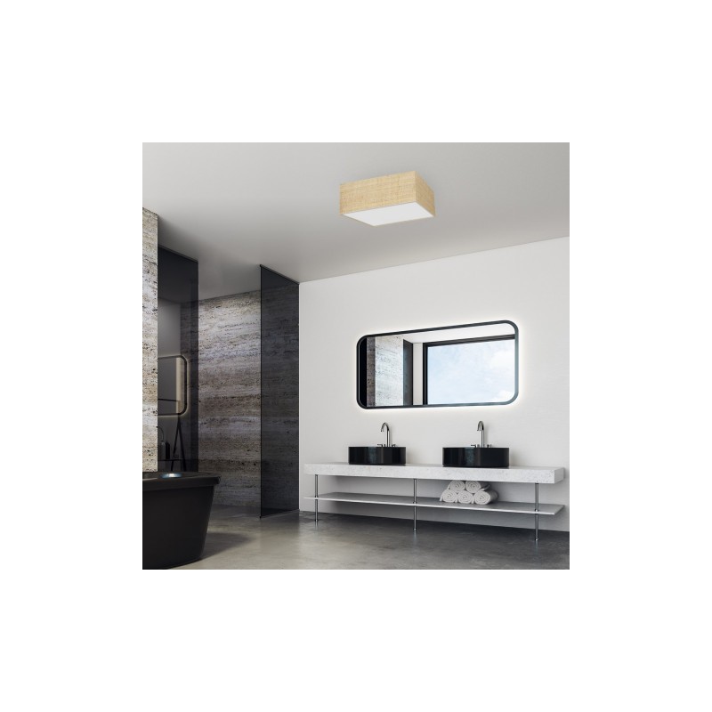 Lampa sufitowa MARSHALL WHITE / RATTAN 2xE27