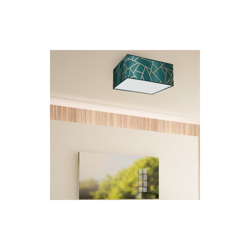 Lampa sufitowa ZIGGY GREEN Gold/Bottle green 2xE27