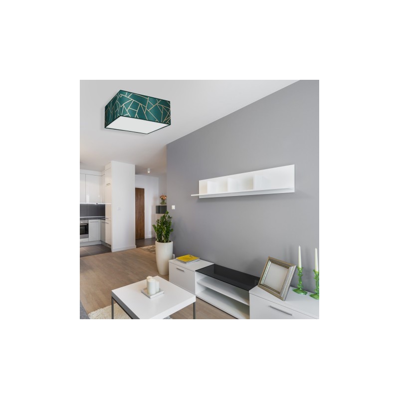 Lampa sufitowa ZIGGY GREEN Gold/Bottle green 2xE27
