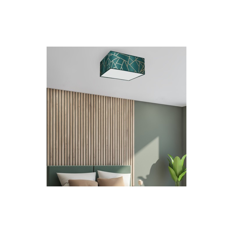 Lampa sufitowa ZIGGY GREEN Gold/Bottle green 2xE27