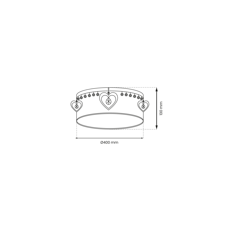 Lampa sufitowa HEART 2xE27