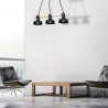 Lampa wisząca FARO CZARNA / NATURALNE DREWNO 3xE27 60W
