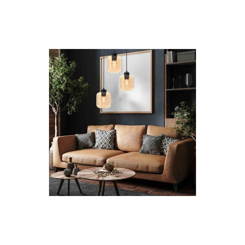 Lampa wisząca SOMBRA AMBER 3xE27