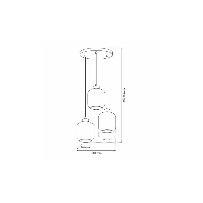 Lampa wisząca SOMBRA AMBER 3xE27
