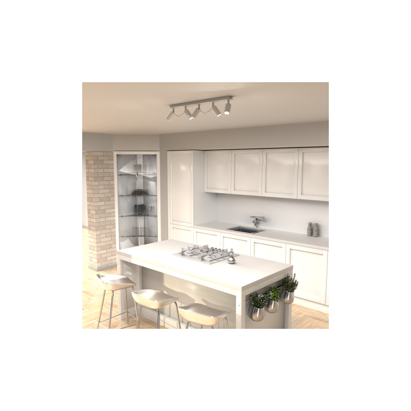 Lampa sufitowa PRESTON WHITE/CHROME 5x mini GU10