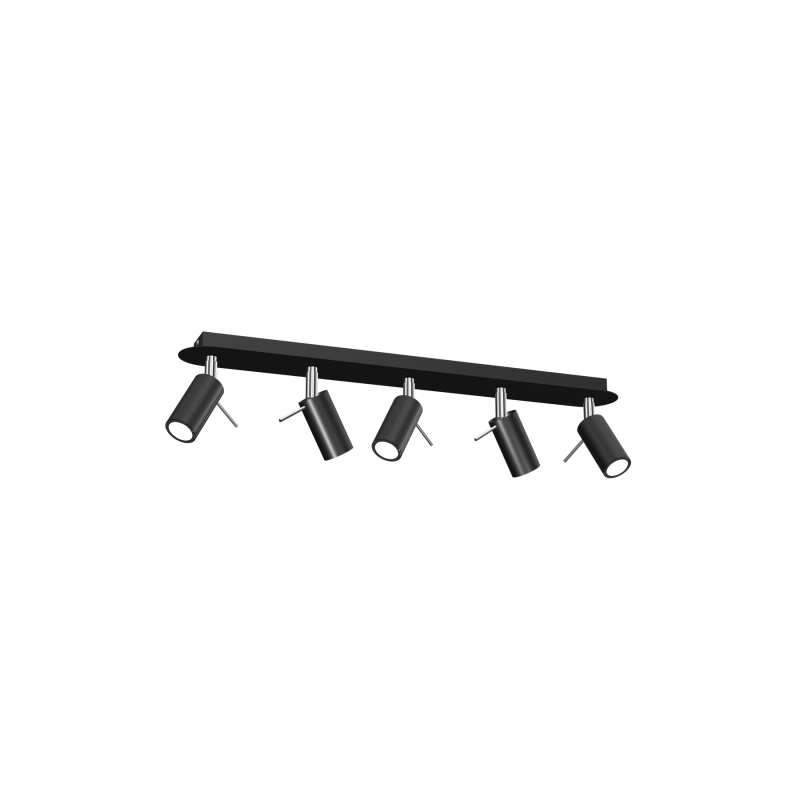 Lampa sufitowa PRESTON BLACK/CHROME 5x mini GU10