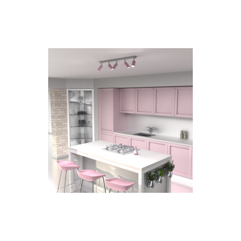 Lampa sufitowa PRESTON PINK/WHITE 5x mini GU10