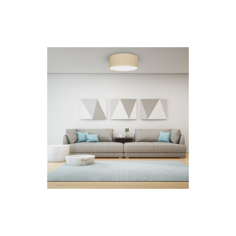 Lampa sufitowa MARSHALL WHITE / RATTAN 2xE27