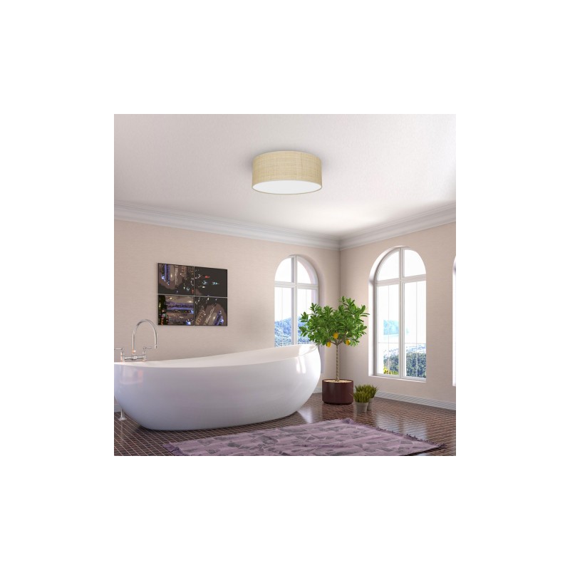 Lampa sufitowa MARSHALL WHITE / RATTAN 2xE27
