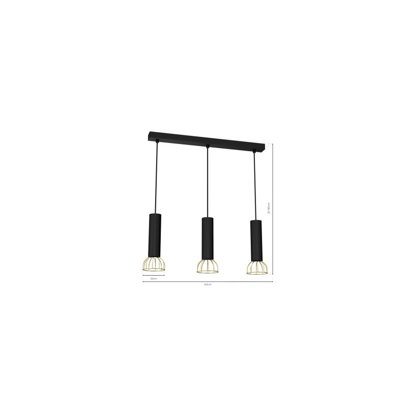 Lampa wisząca DANTE Black/Gold 3xGU10