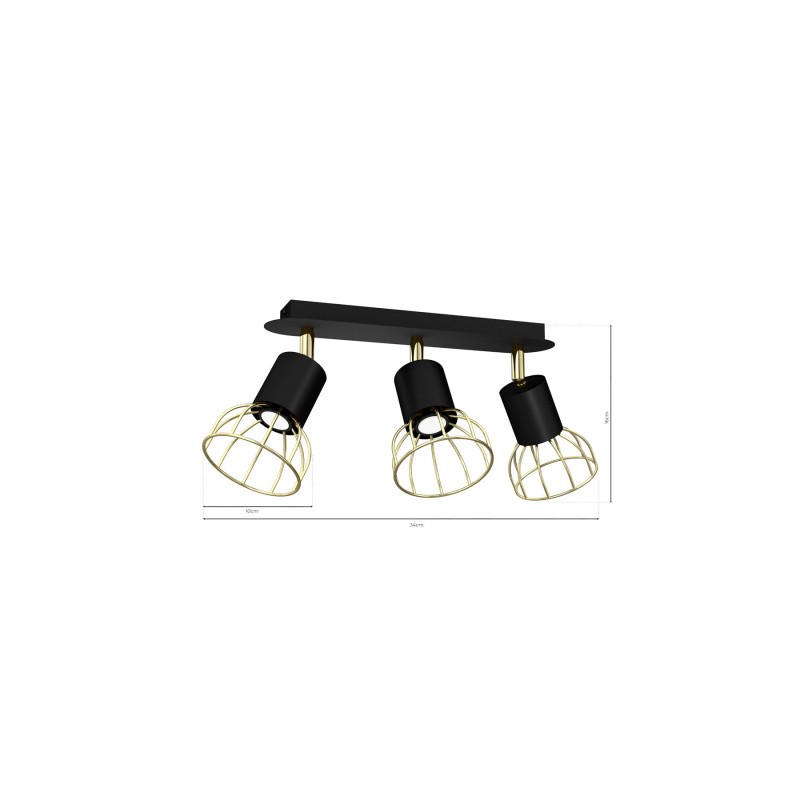 Lampa sufitowa DANTE Black/Gold 3xGU10