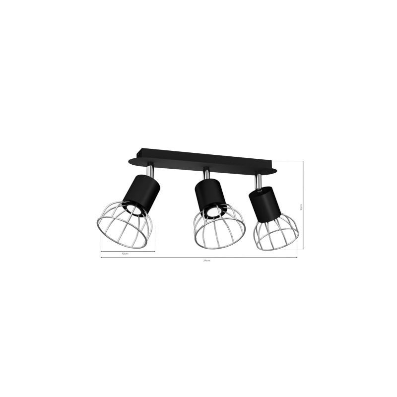 Lampa Sufitowa DANTE BLACK/SILVER 3xGU10