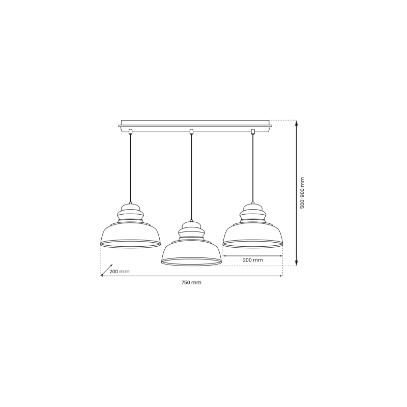 Lampa wisząca ASMUND WHITE 3xE27