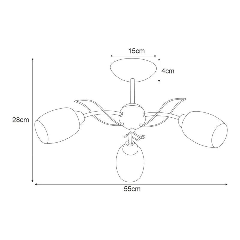 Lampa sufitowa K-JSL-6093/3 CHR z serii XENA K-JSL-6093/3 CHR