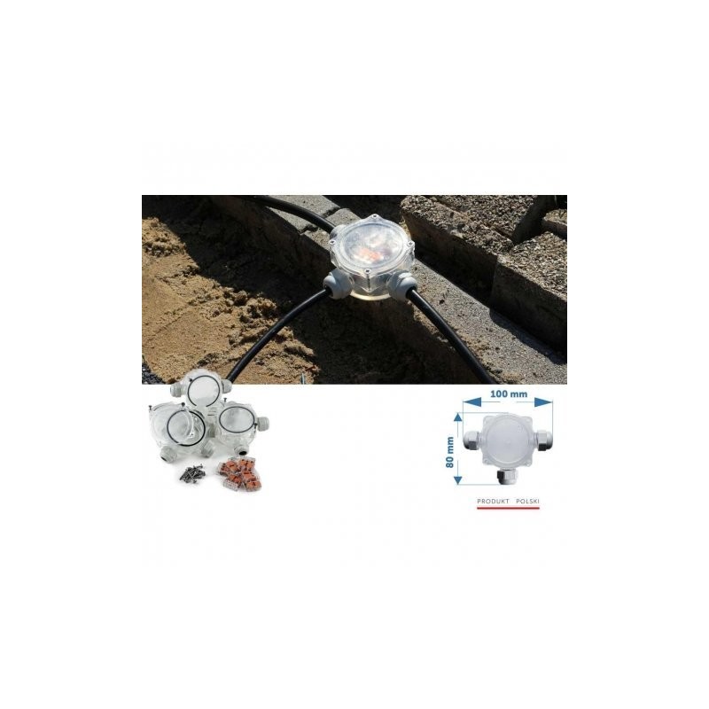 Lampa ogrodowa 24V okrągła 50cm czarna - Biała Zimna