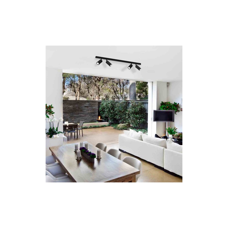 Lampa sufitowa HUDSON BLACK 4xGU10