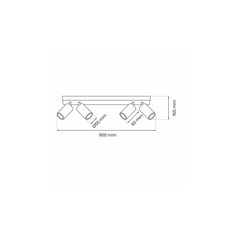 Lampa sufitowa HUDSON BLACK 4xGU10