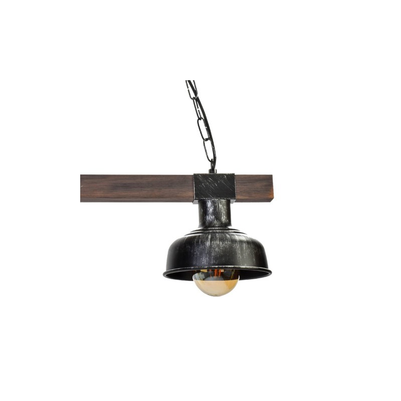 Lampa wisząca FARO BLACK / WOOD 2xE27 60W