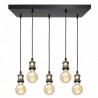 Lampa Wisząca Edison Czarny/Mosiądz 5Xe27