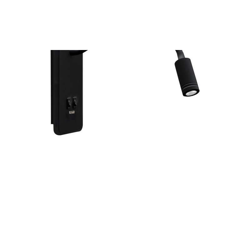Czarny kinkiet ścienny LED 8w+2W BASE - 4000K