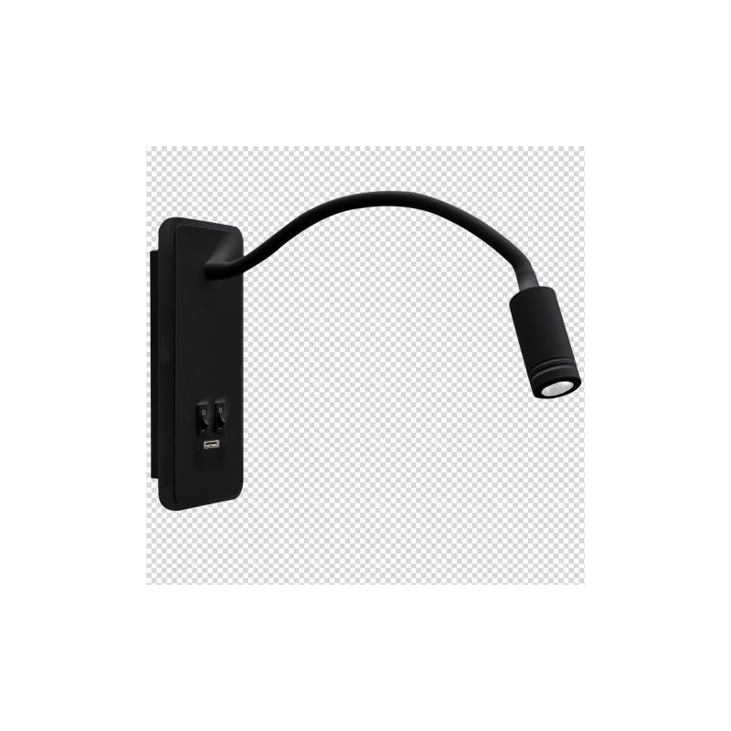 Czarny kinkiet ścienny LED 8w+2W BASE - 4000K