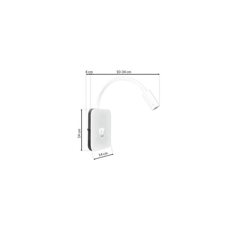 Biały kinkiet ścienny LED 8W+2W BASE - 4000K